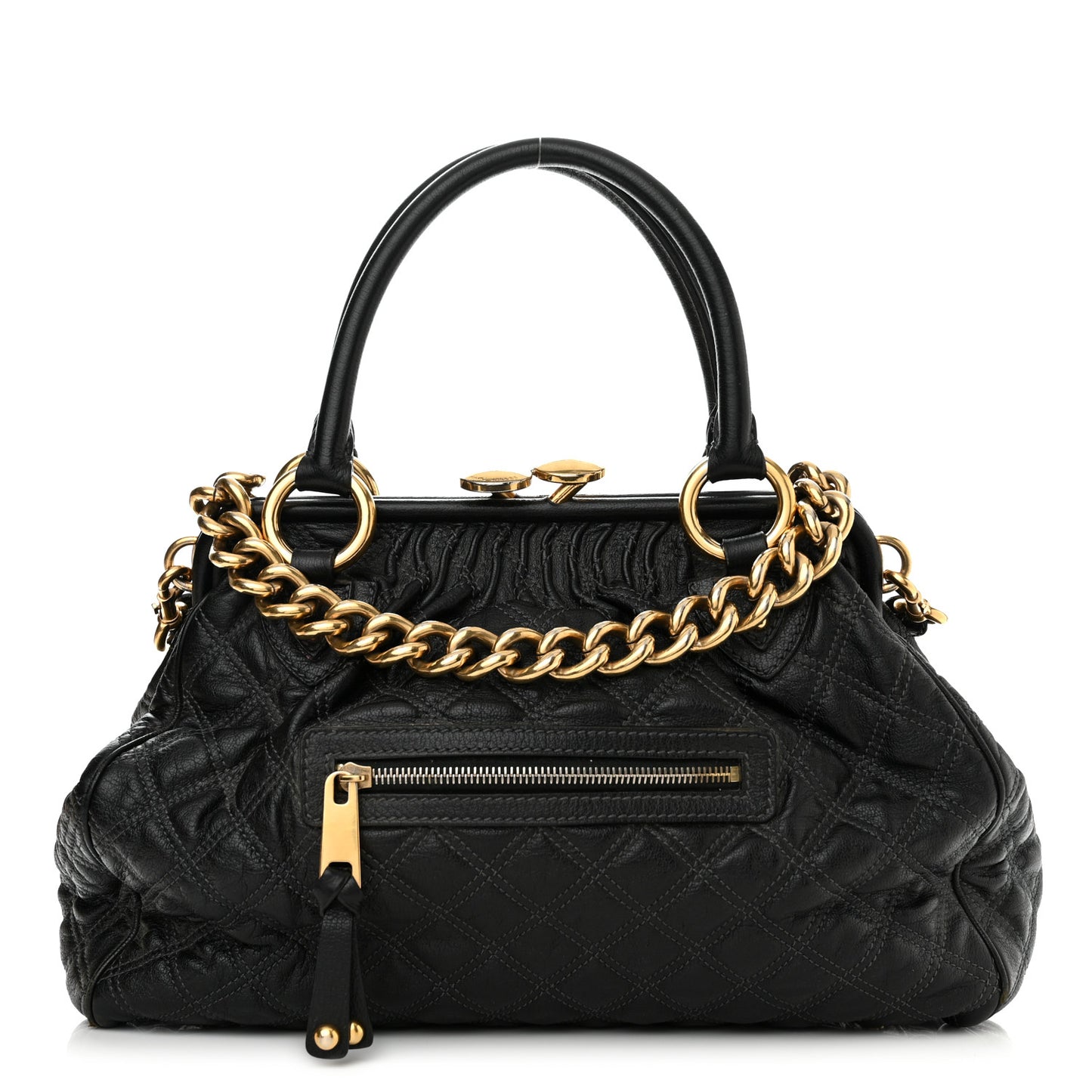 Calfskin Quilted Stam Black