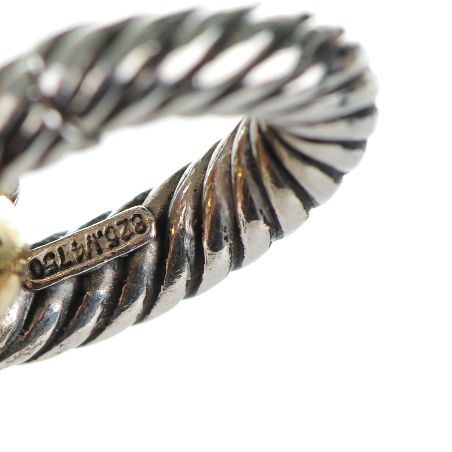 David Yurman Sterling Silver 18K Yellow Gold 17mm Extra Large Oval Link Bracelet 6 of 6
