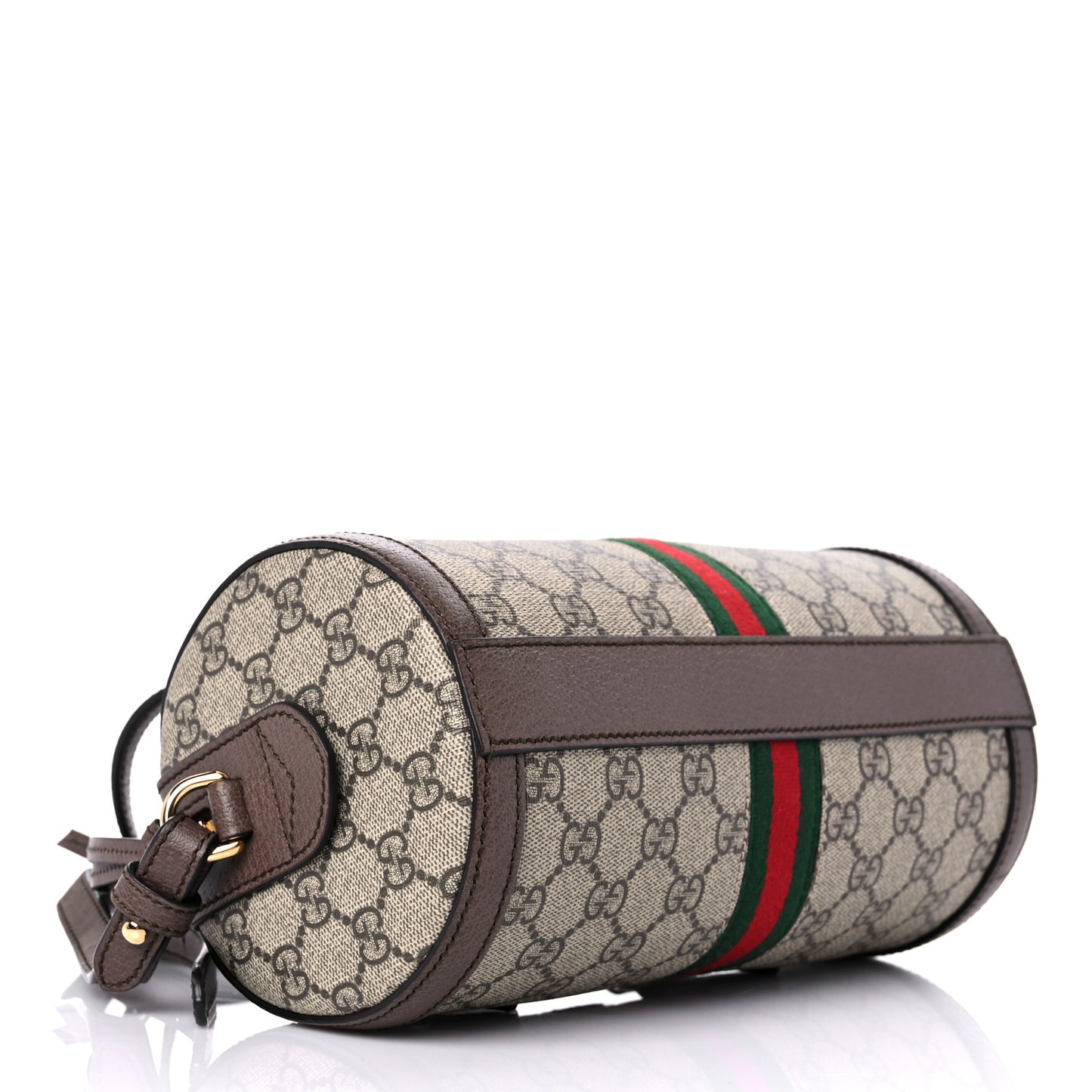 GG Supreme Monogram Web Small Ophidia Boston Bag Brown