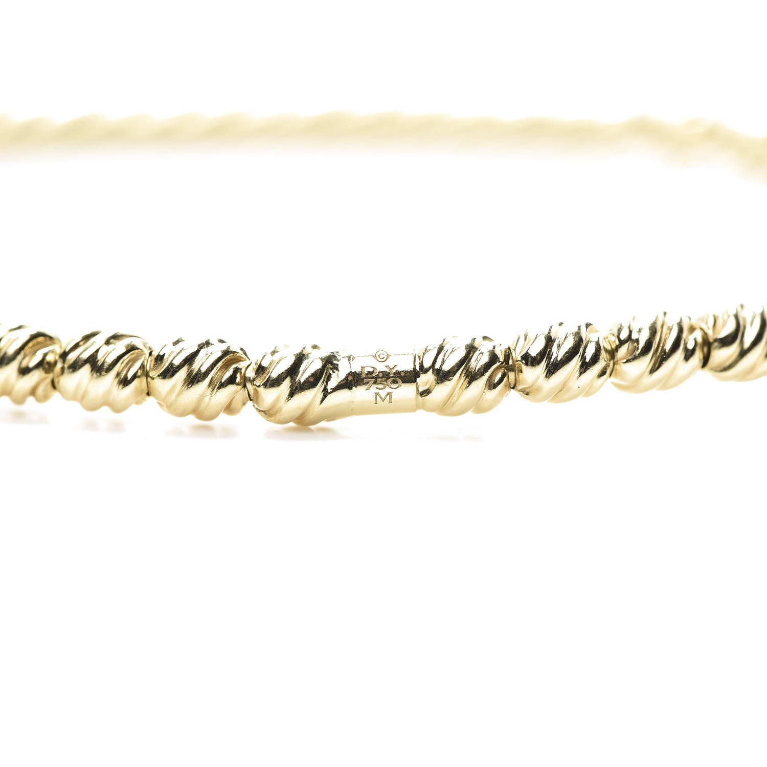 David Yurman 18K Yellow Gold Diamond Petite Pave Flex Bracelet 4 of 5