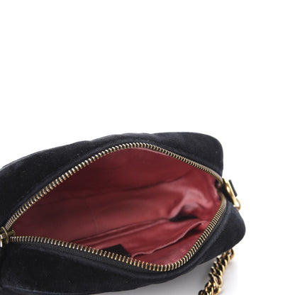 Gucci Velvet Matelasse Marquise Crystals Mini GG Marmont Chain Shoulder Bag Black 5 of 14