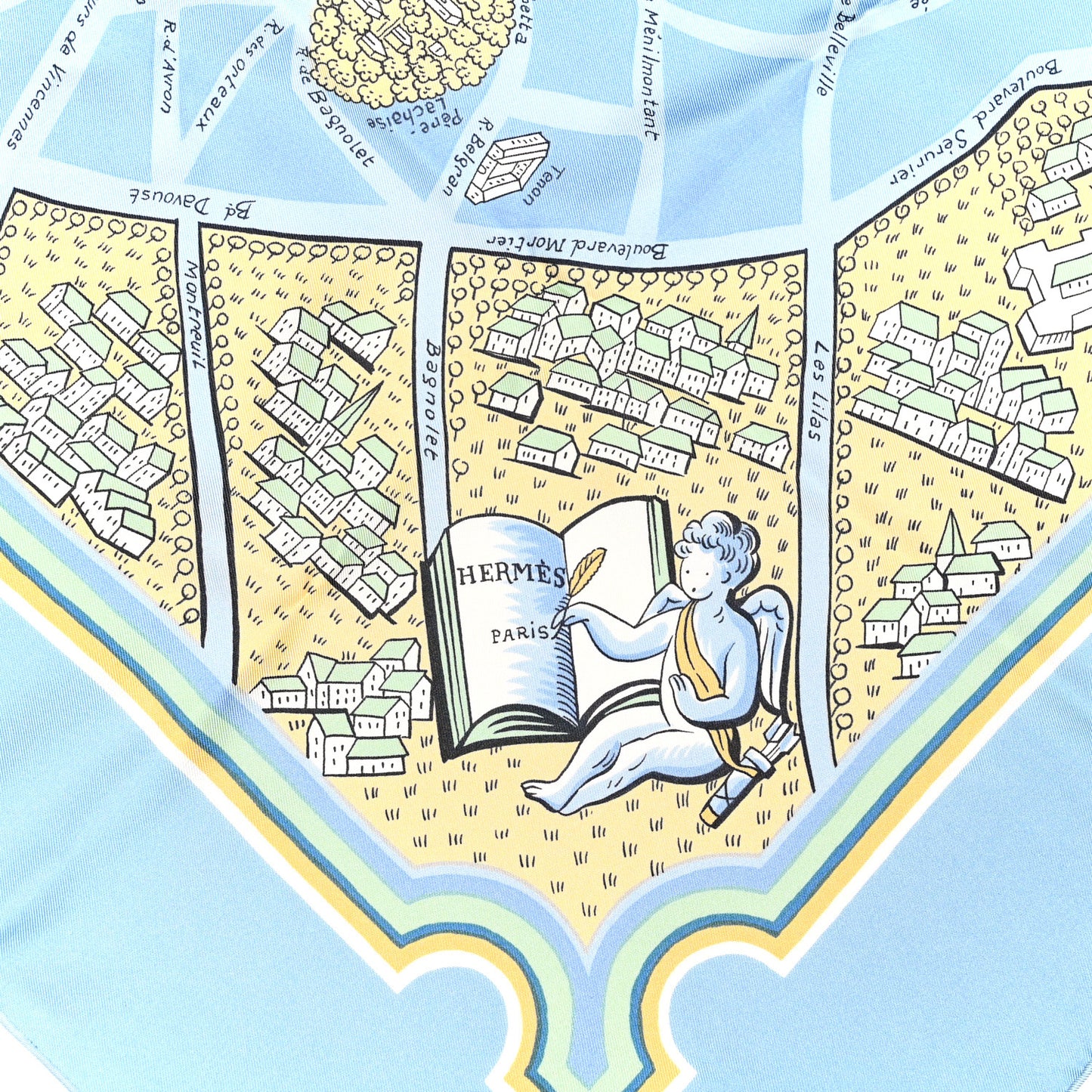 Silk Les Nouveaux Amoureux de Paris Scarf 90