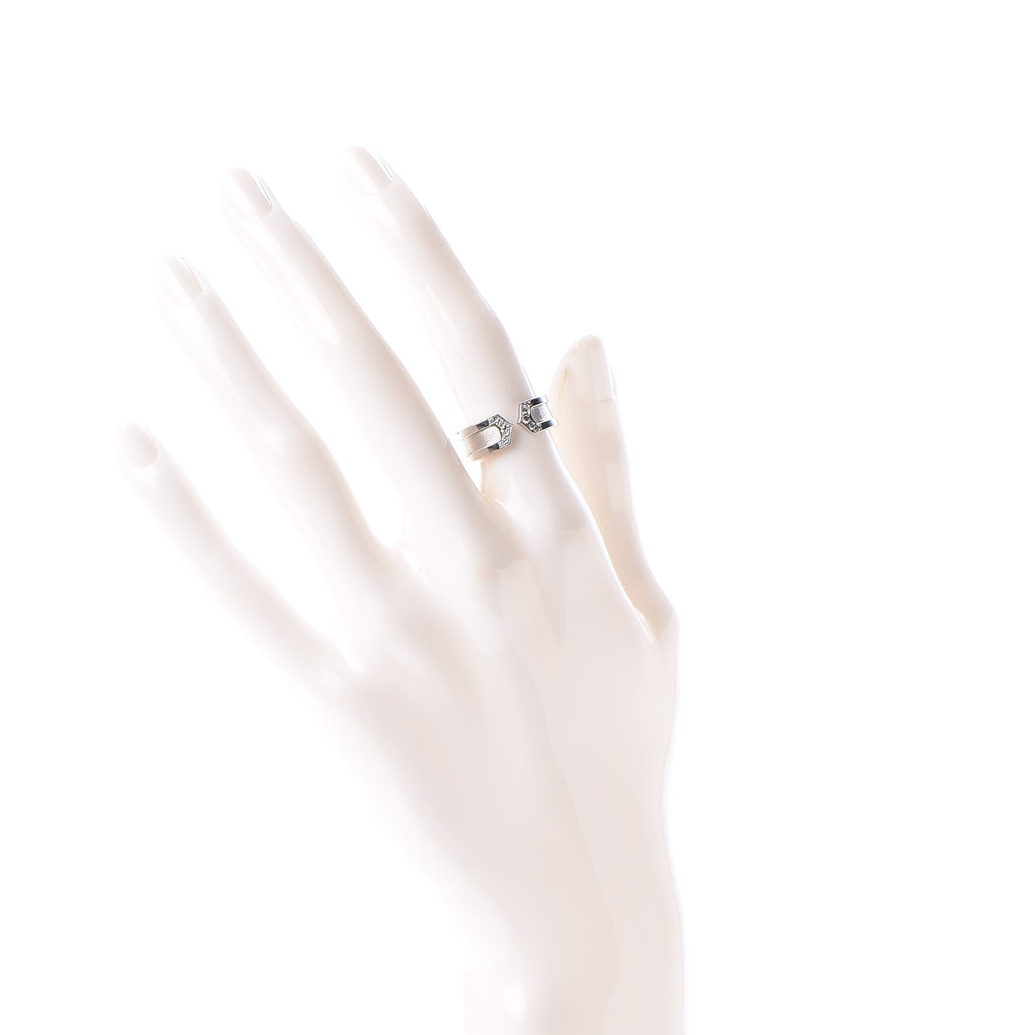 Cartier 18K White Gold Diamond 6.5mm Logo De Ring 49 4.75 2 of 8