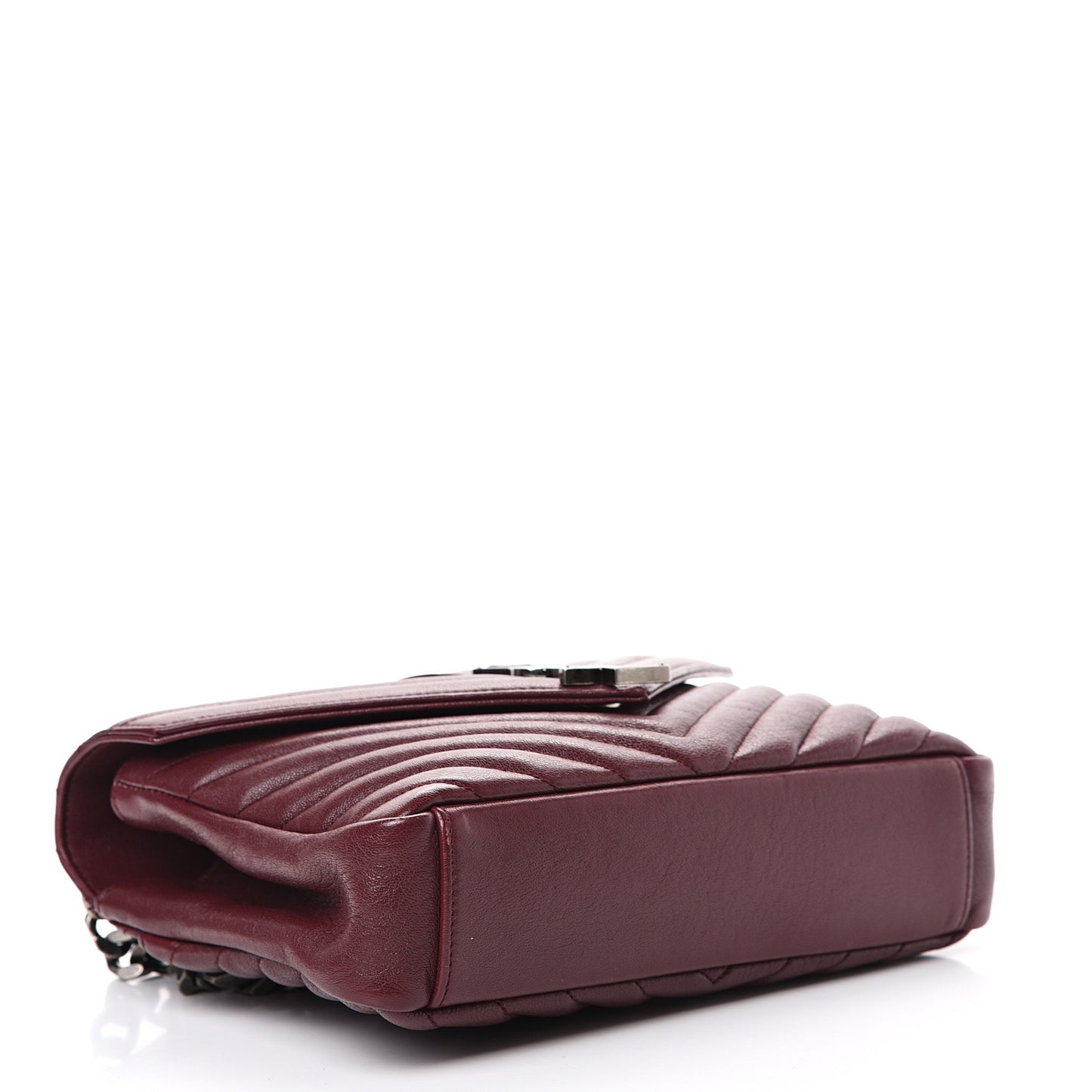 Sheepskin Matelasse Chevron Monogram Medium College Bag Rouge Legion