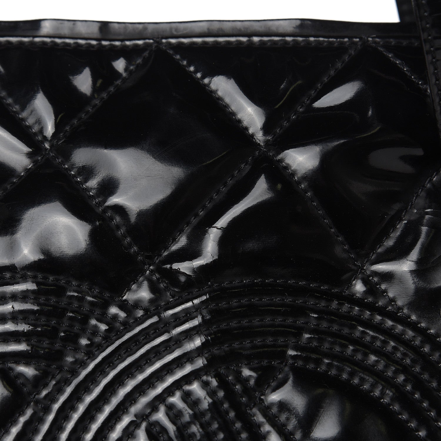 Chanel Vinyl Quilted CC Large Tote Black 13 of 13