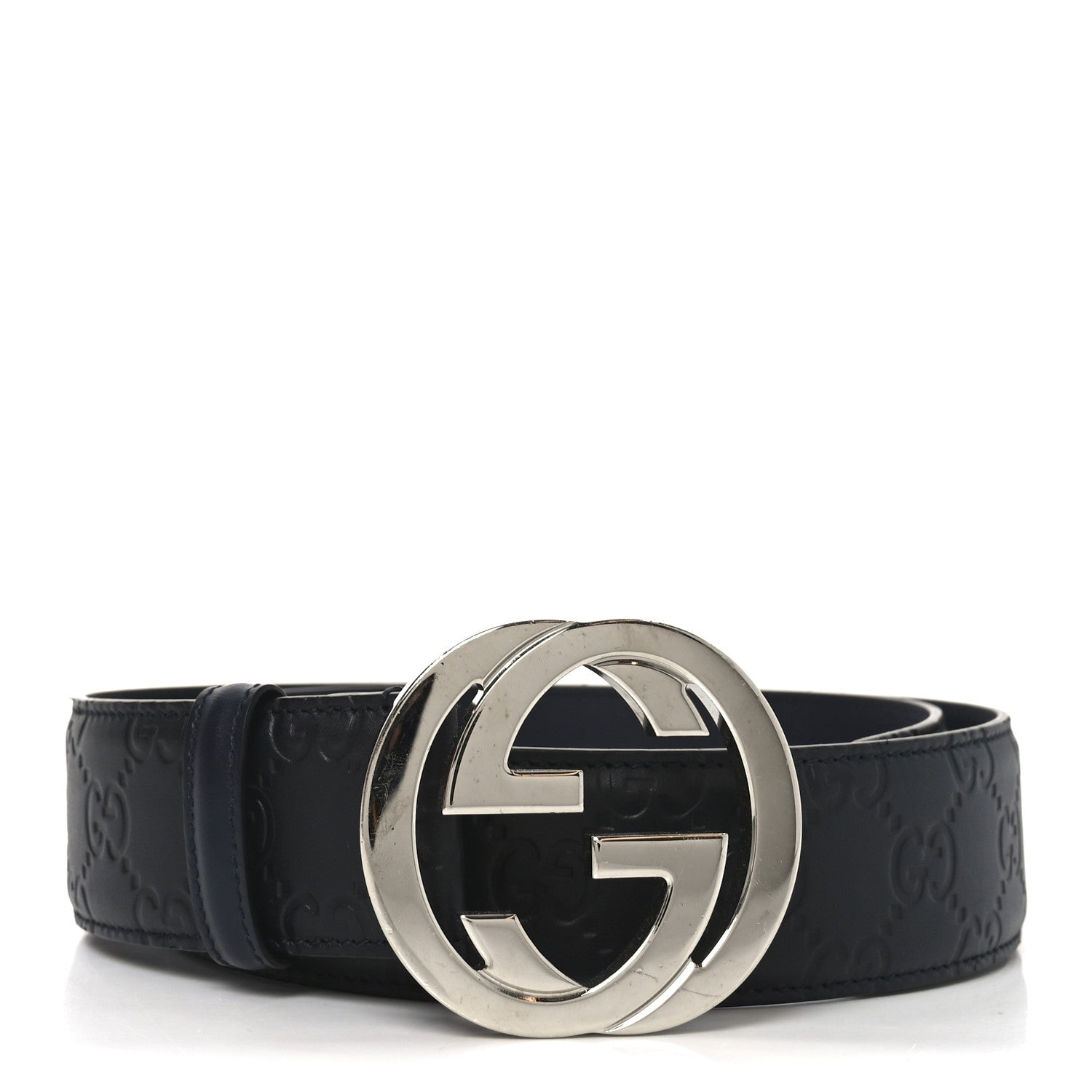 Gucci Guccissima Signature Interlocking G 40mm Belt 80 32 Black 1 of 5