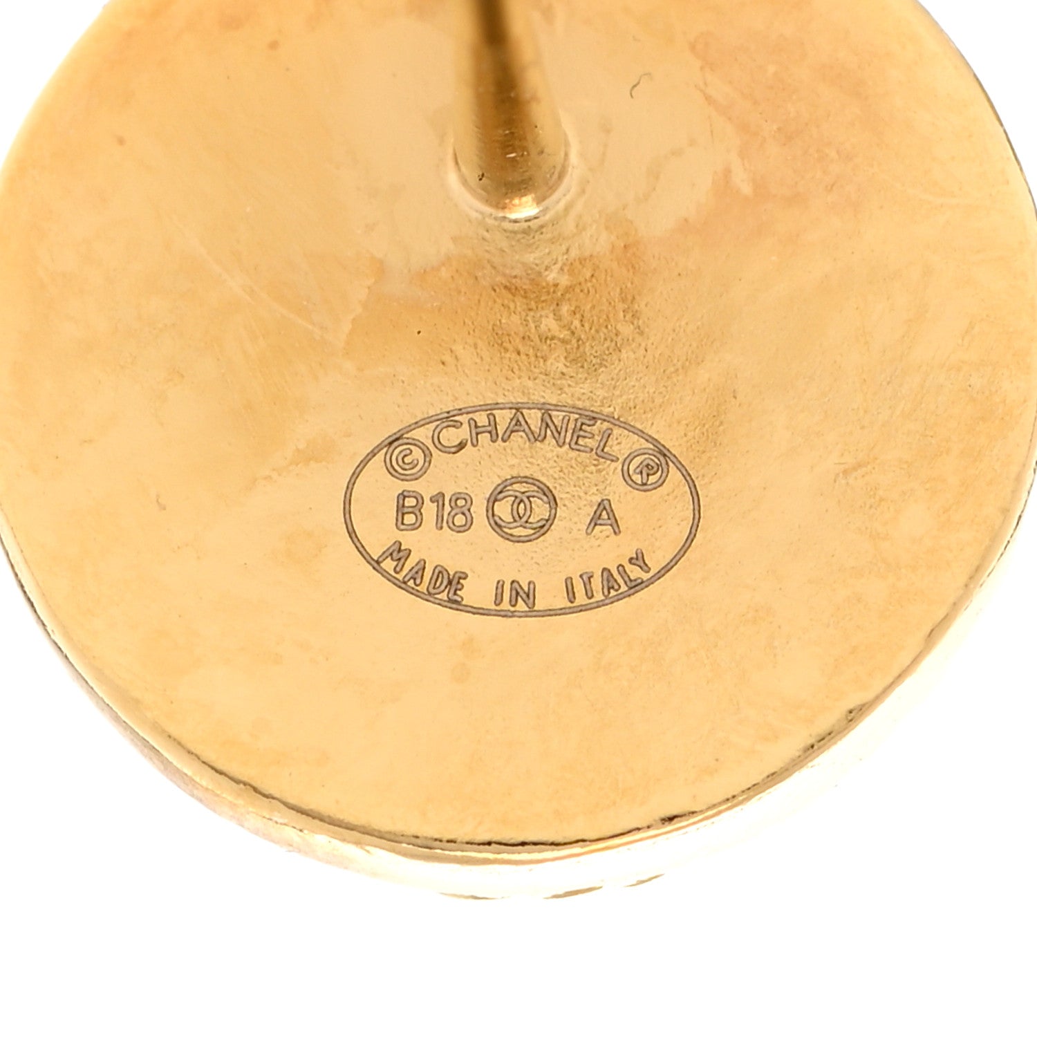 Chanel CC Button Earrings Gold 3 of 5