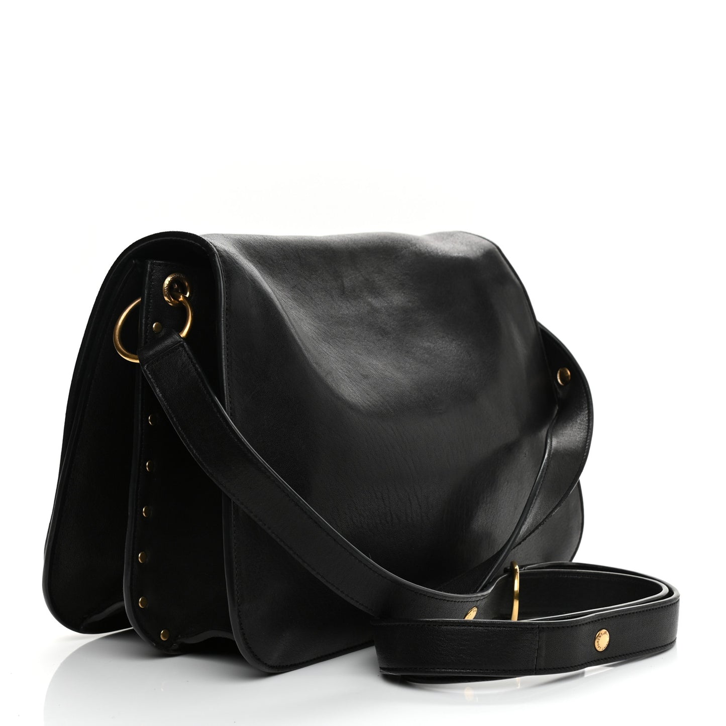 Lambskin Amalia Flap Shoulder Bag Black