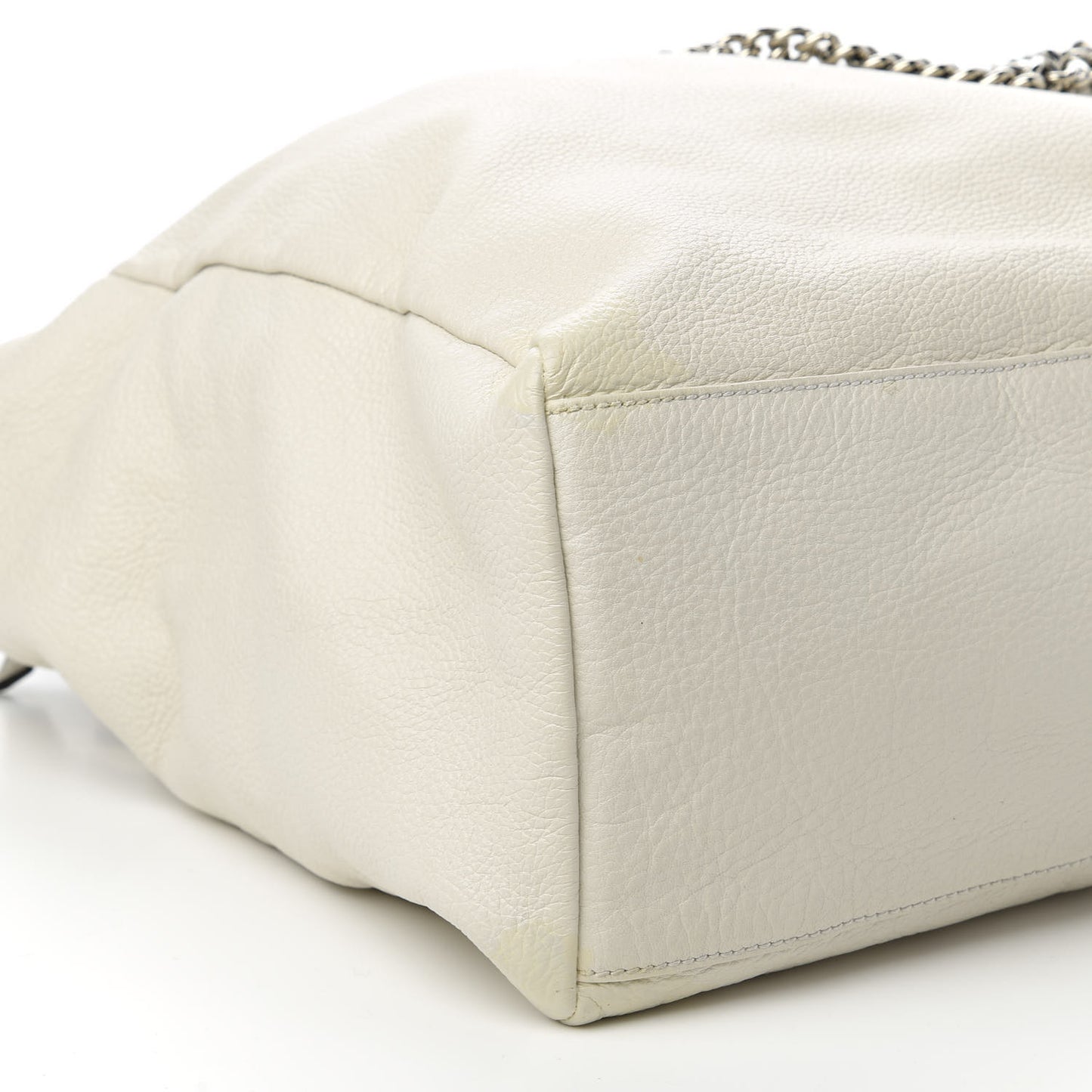 Pebbled Calfskin Large Jungle Tote White