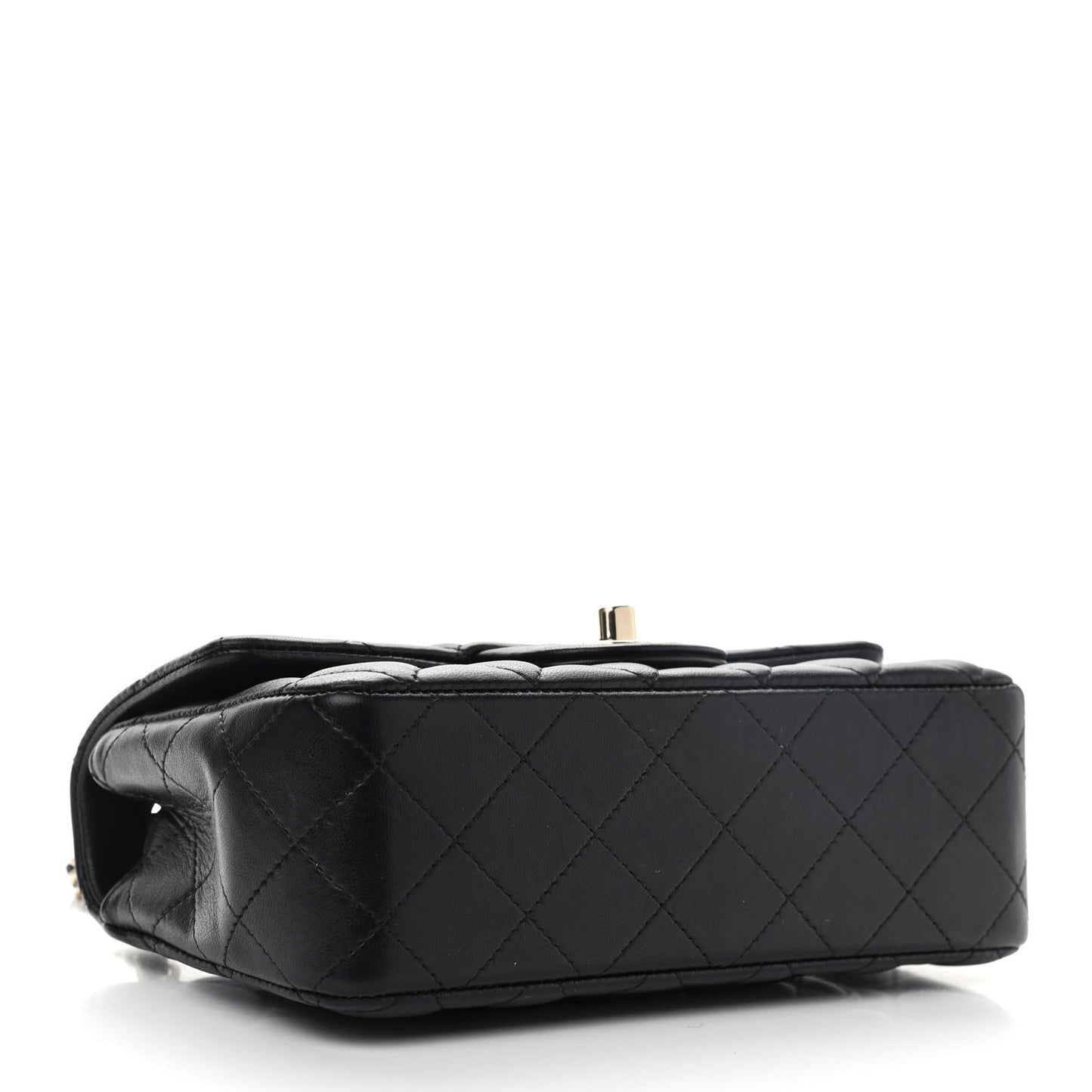 Lambskin Quilted Mini Rectangular Flap Black