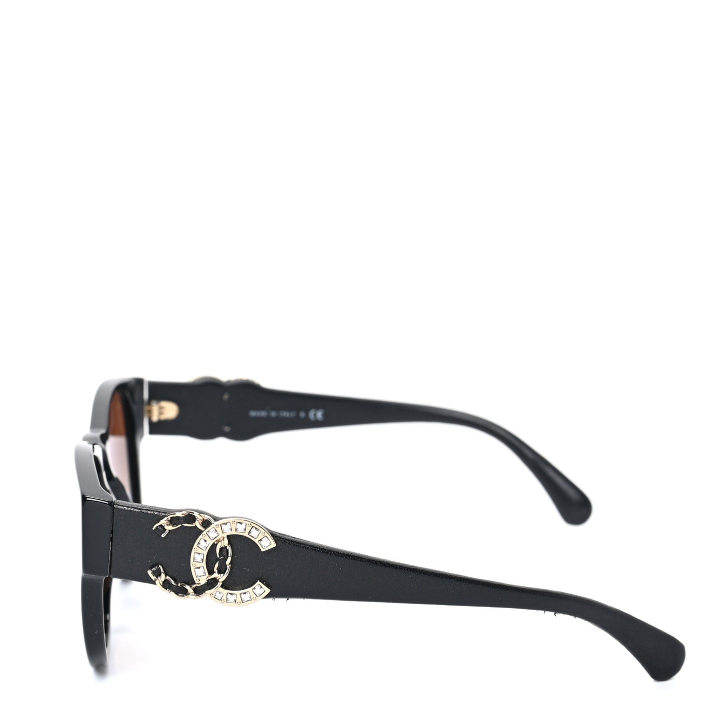 Crystal Lambskin CC Sunglasses 5455-Q-A Black
