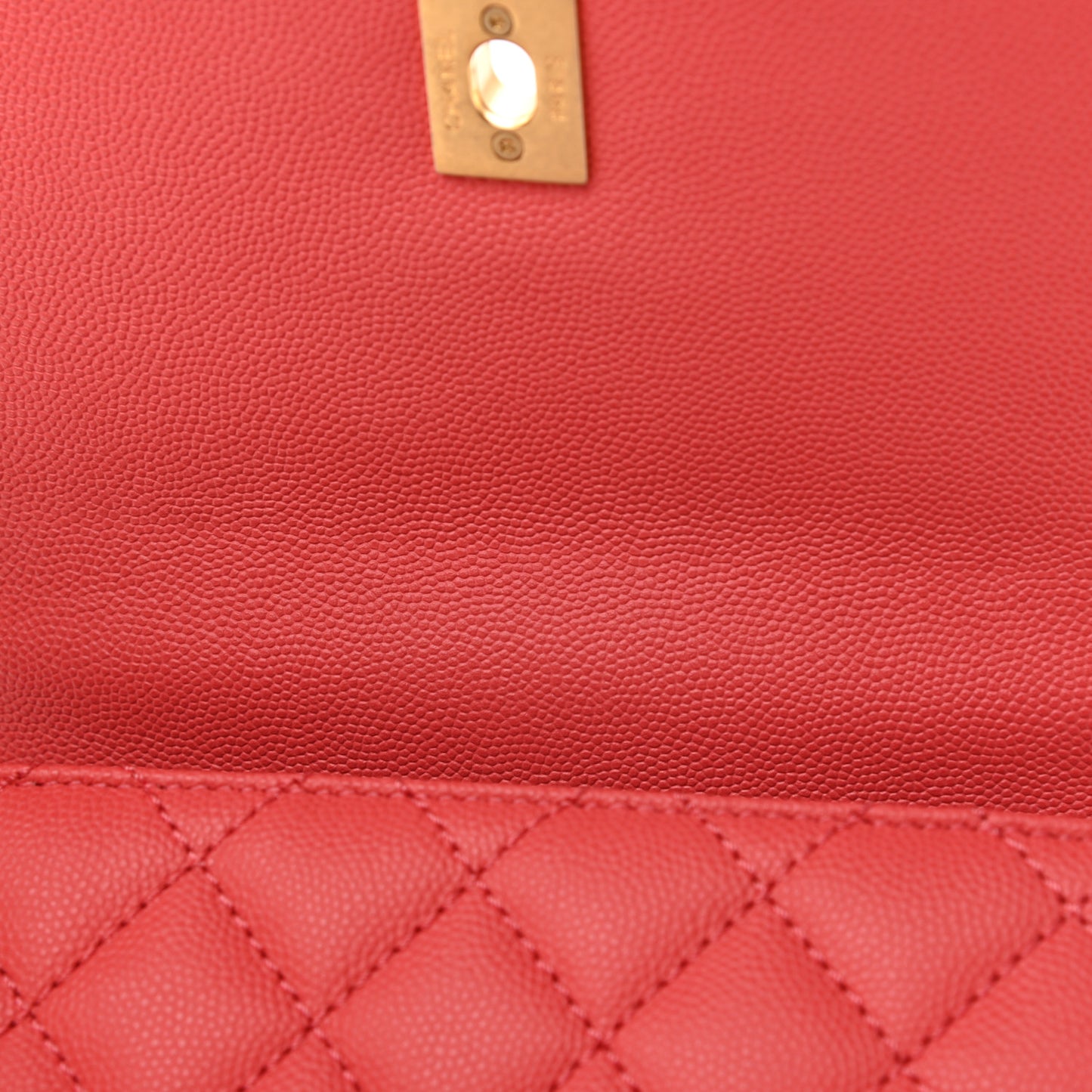 Caviar Lizard Embossed Quilted Mini Coco Handle Flap Pink