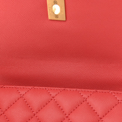 Chanel Caviar Lizard Embossed Quilted Mini Coco Handle Flap Pink 14 of 15