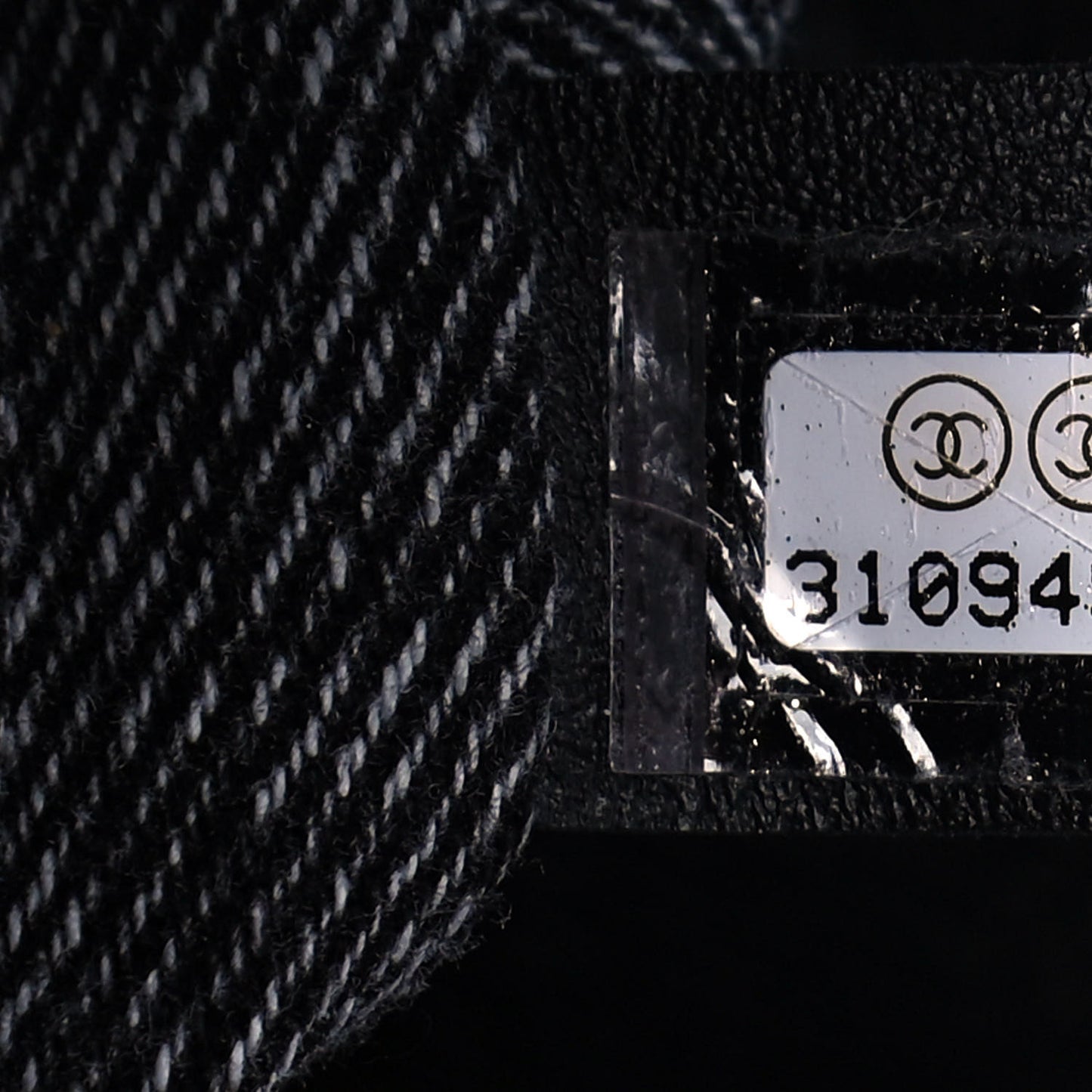 Denim Embossed CC Logo Print Jumbo Single Flap Grey Black