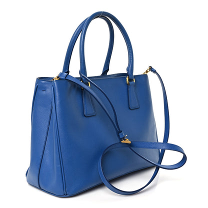 Prada Saffiano Lux Medium Galleria Double Zip Tote Blue 2 of 11