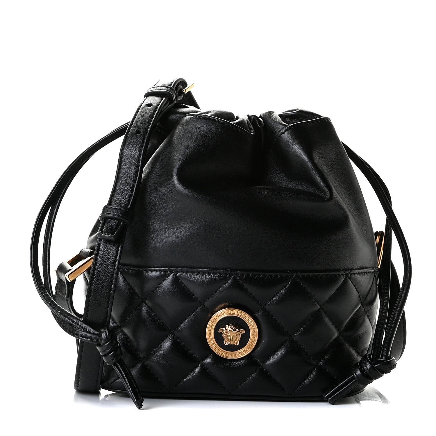 Versace Nappa Quilted Medusa Bucket Bag Black 1 of 14