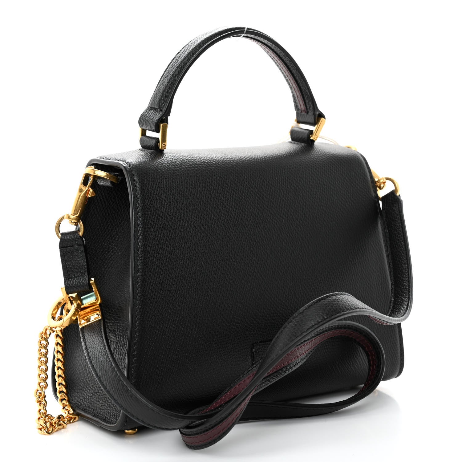 Valentino Garavani Grainy Calfskin Small VSling Top Handle Bag Black 3 of 9
