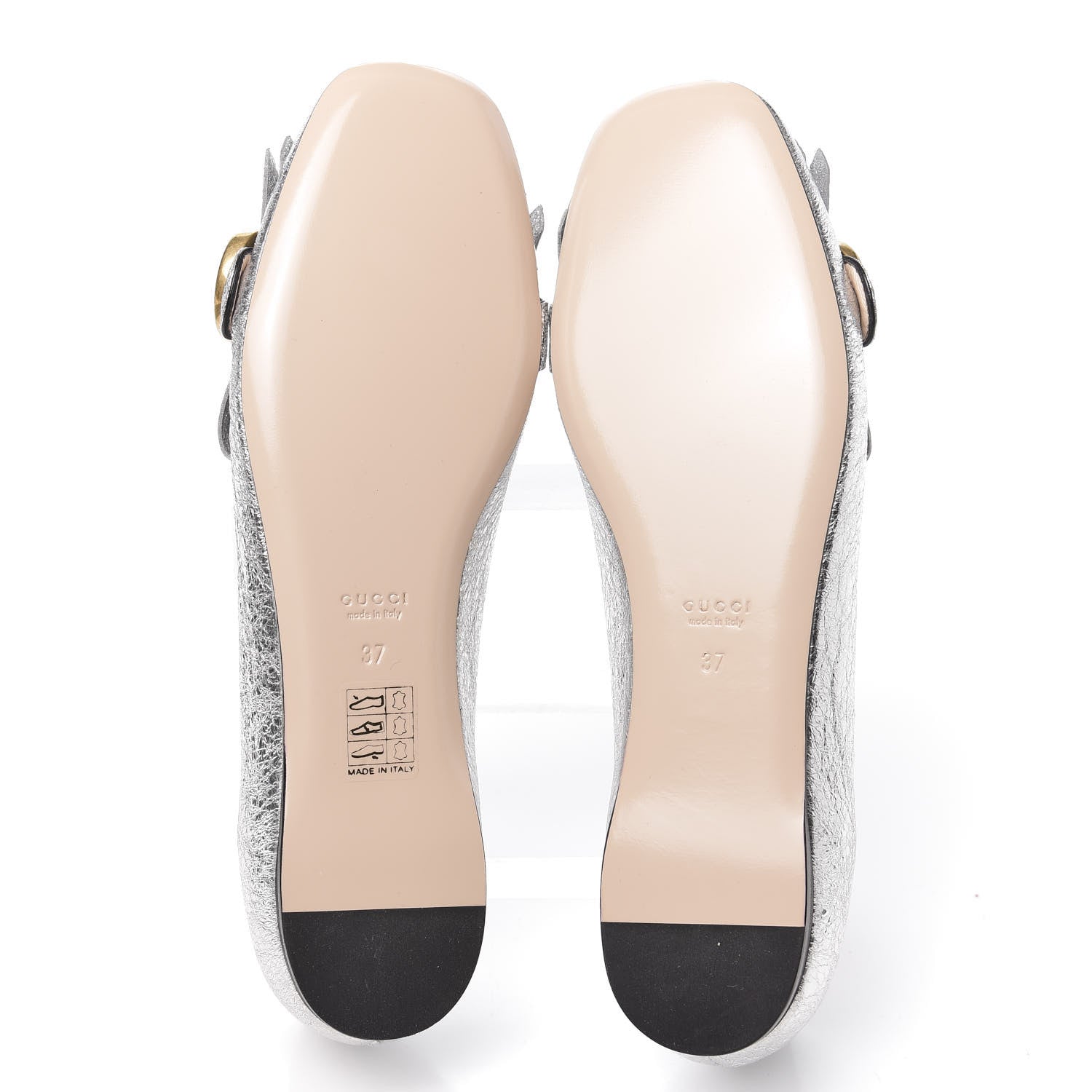 Gucci Galassia GG Marmont Fringe Flats 37 Argento 5 of 9