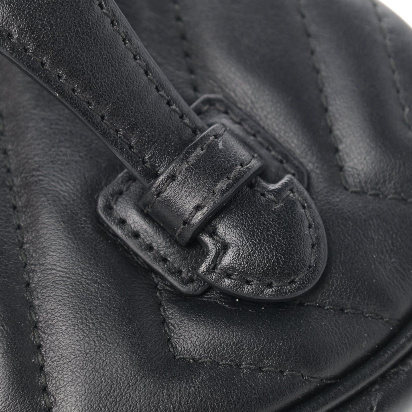 Calfskin Matelasse Mini GG Marmont Round Backpack Black