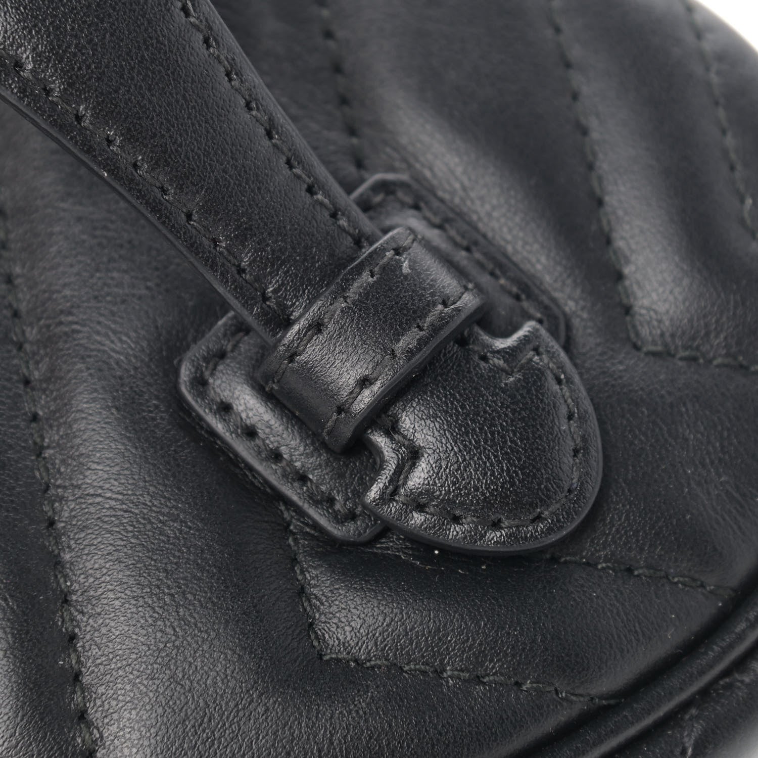 Gucci Calfskin Matelasse Mini GG Marmont Round Backpack Black 12 of 16