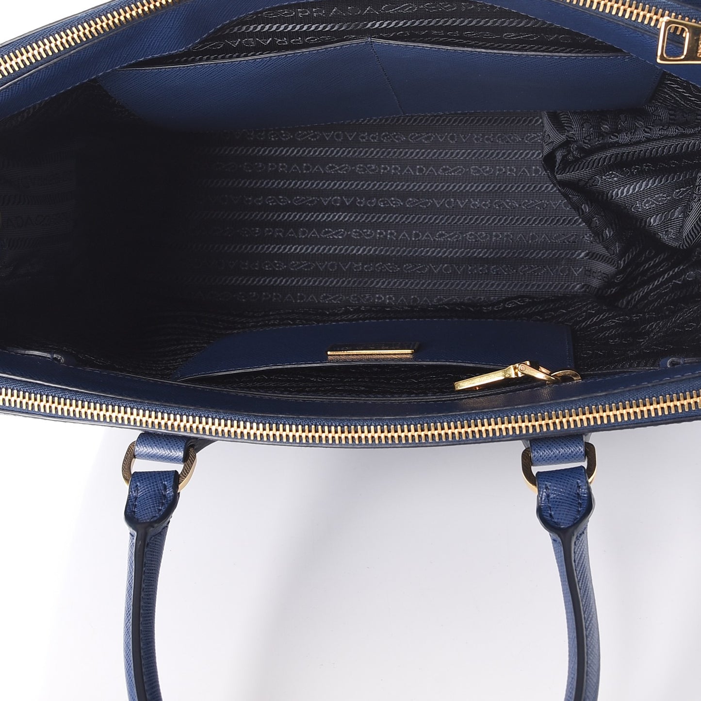 Saffiano Large Galleria Double Zip Tote Bluette