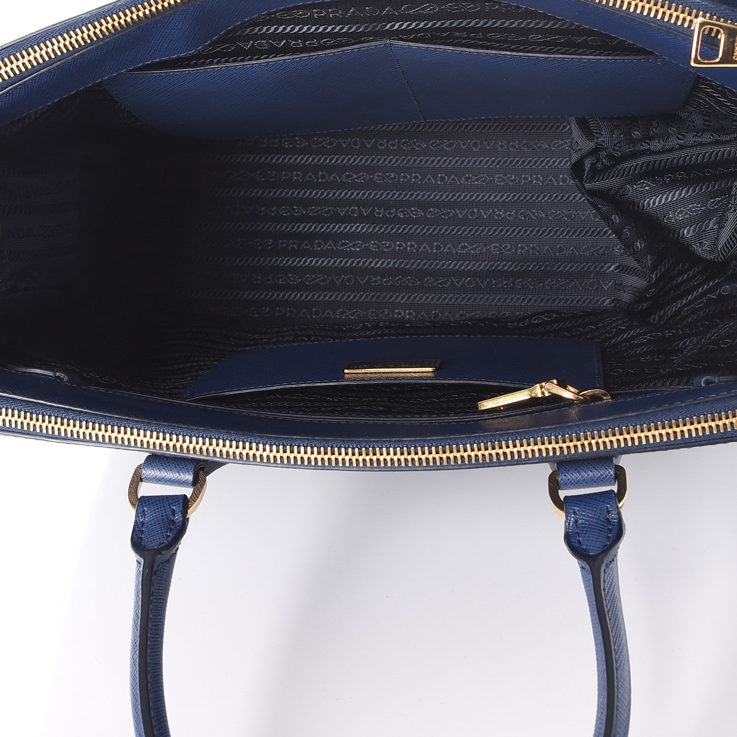 Prada Saffiano Large Galleria Double Zip Tote Bluette 6 of 11