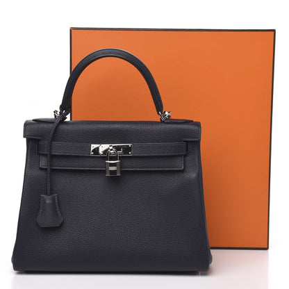 Hermes Togo Kelly Retourne 28 Bleu Nuit 10 of 10