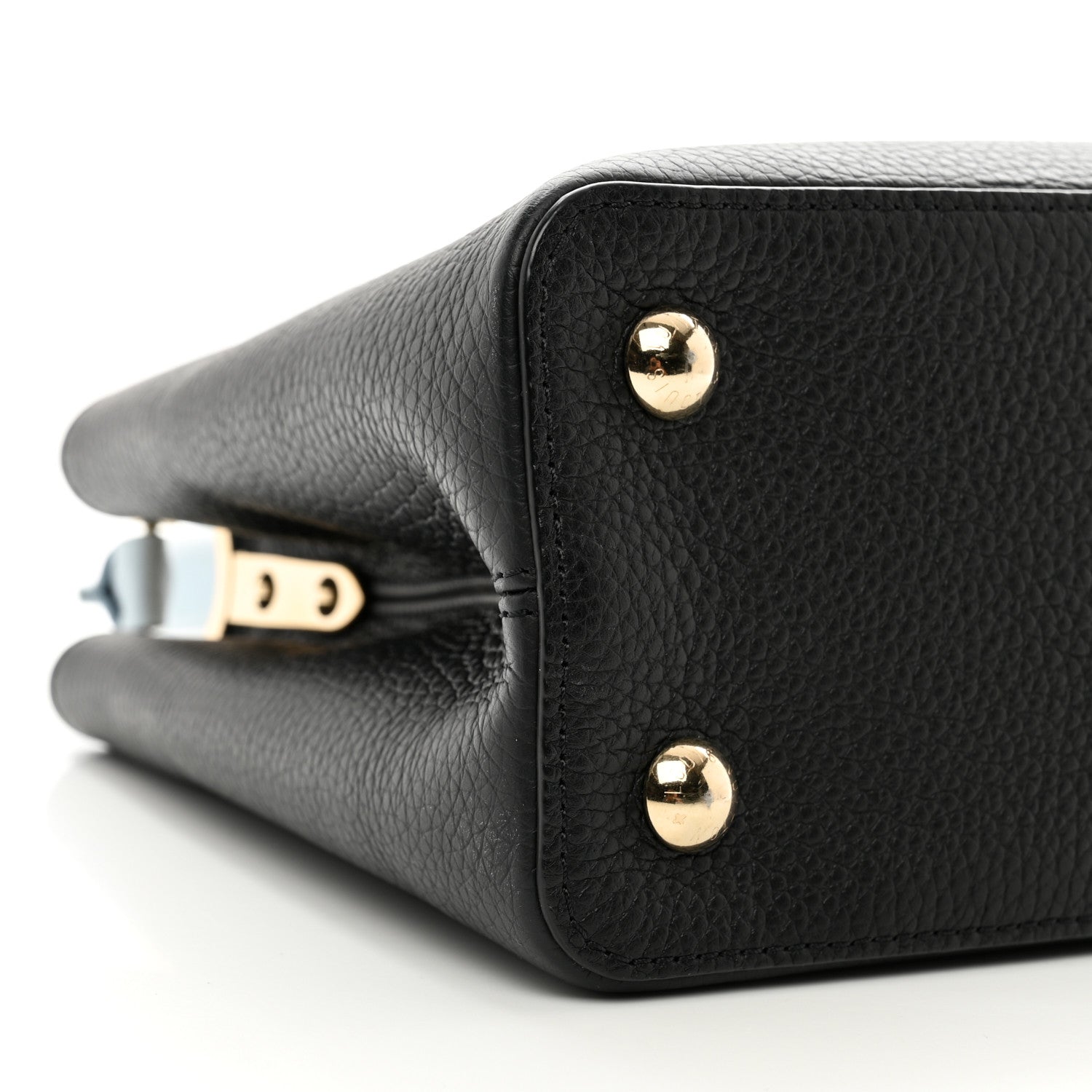 Louis Vuitton Taurillon Capucines MM Black Blue White 8 of 10