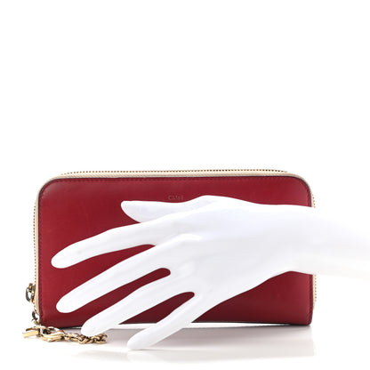 Chloe Smooth Calfskin Baylee Long Zip Around Wallet Red Beige 2 of 23