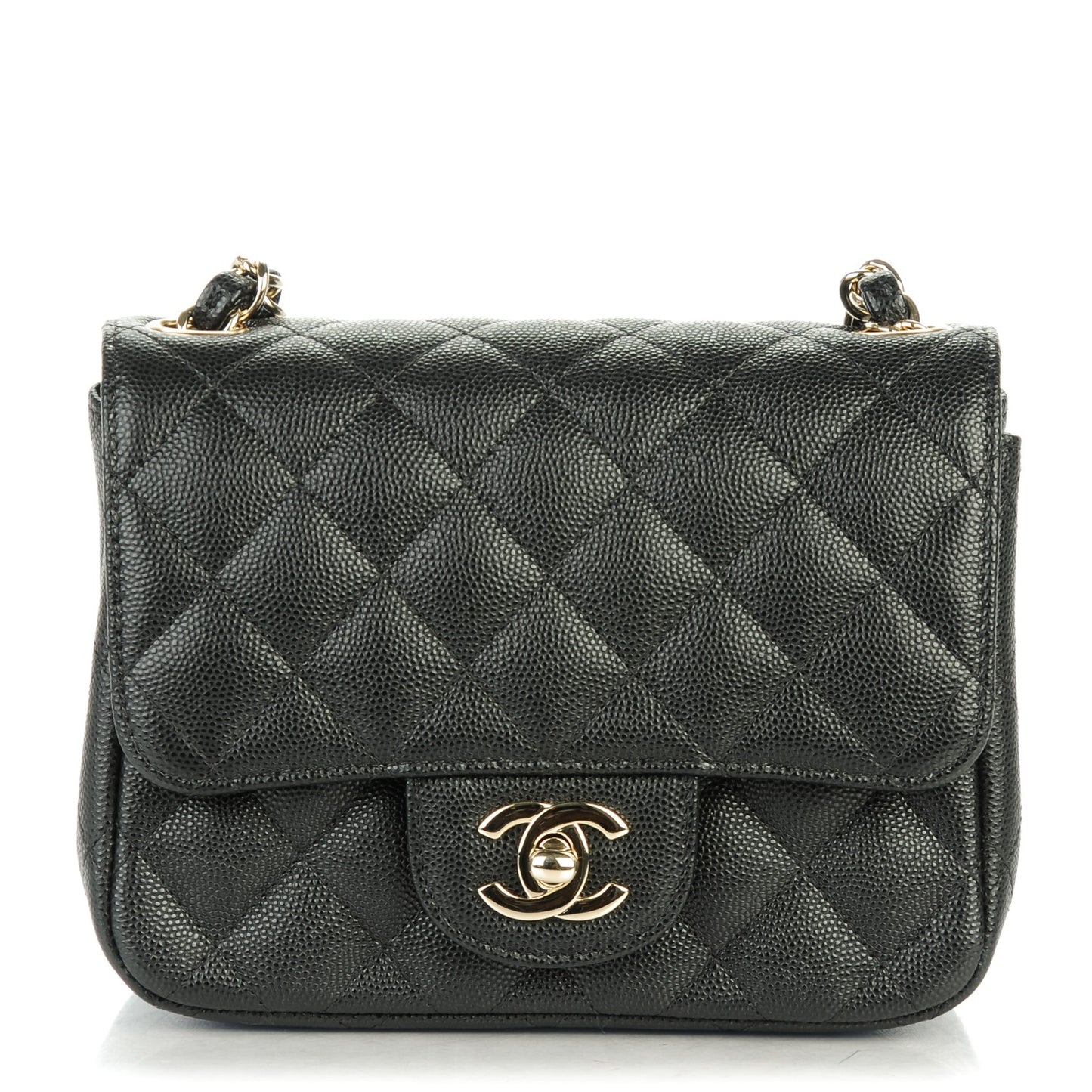 Caviar Quilted Mini Square Flap Black