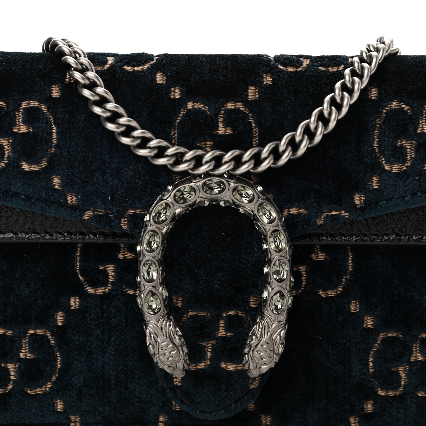 Velvet GG Monogram Super Mini Dionysus Shoulder Bag Blue Beige Black