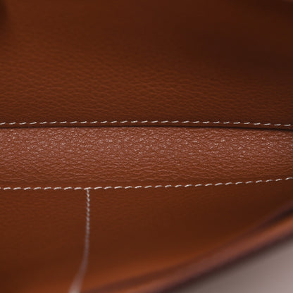 Hermes Evercolor Kelly Wallet To Go Gold 7 of 13