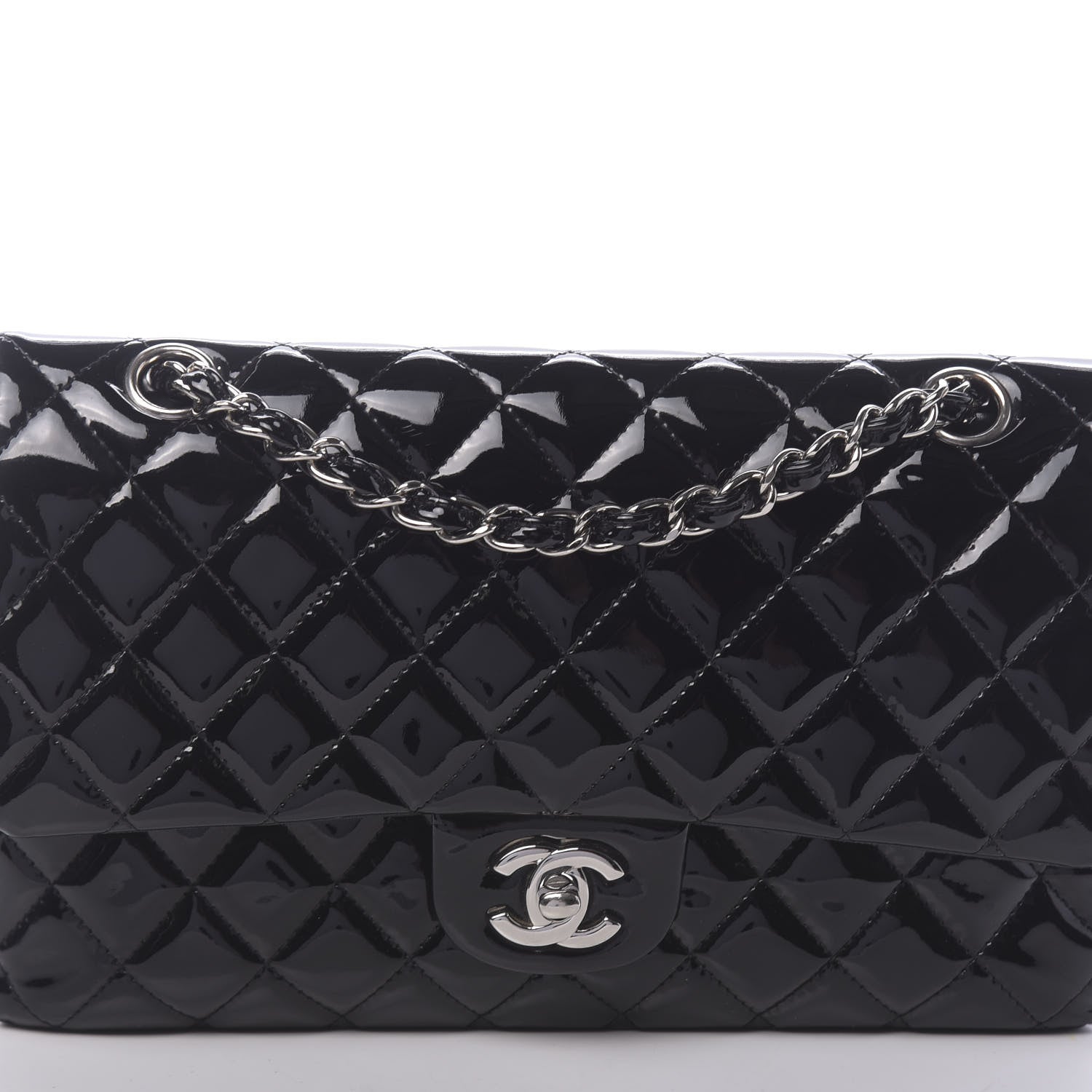 Chanel Patent Quilted Medium Double Flap Black 17 of 18