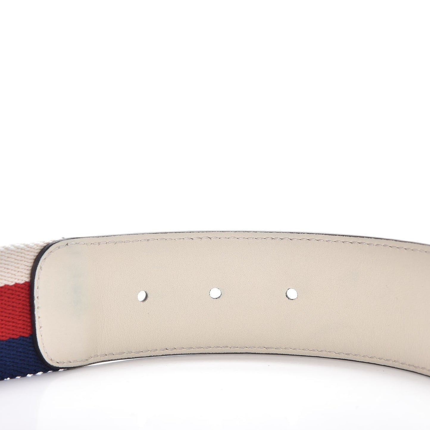 Nylon Calfskin Sylvie Web Double G 40mm Belt 80 32 Mystic White Hibiscus Red Maritime