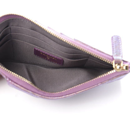 Chanel Metallic Aged Calfskin Quilted Classic Flat Wallet Pouch Purple 5 of 10