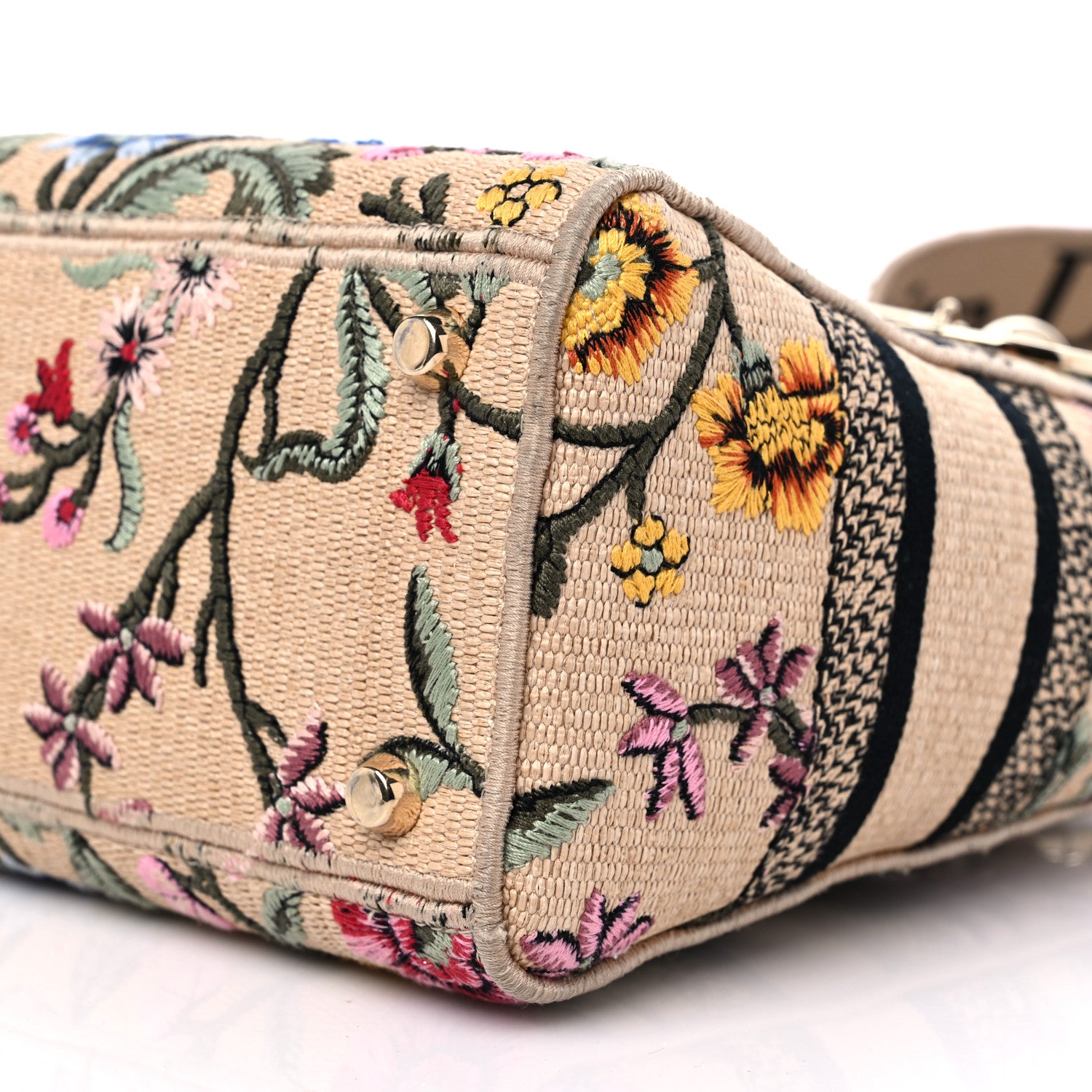 Christian Dior Canvas Embroidered Print Medium Lady D-Lite Multicolor 9 of 10