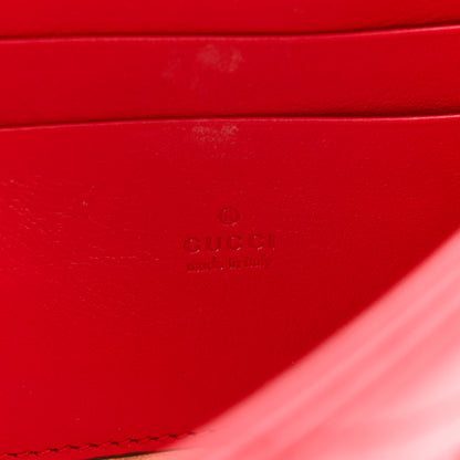 Gucci Calfskin Matelasse Mini GG Marmont Chain Wallet Hibiscus Red 6 of 11