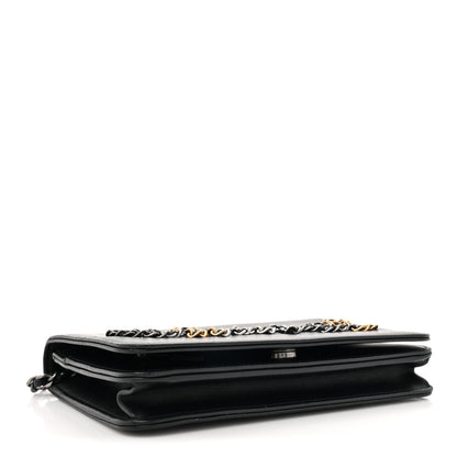 Chanel Calfskin Chain 20s Signe Wallet on Chain WOC Black 4 of 16