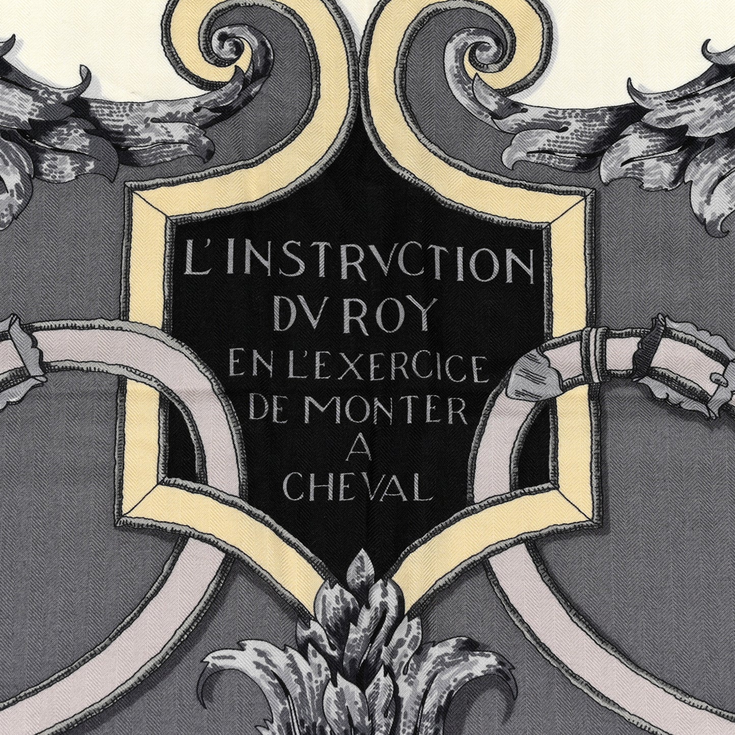 Cashmere Silk L Instruction Du Roy Shawl 140 Gris Acier White Black