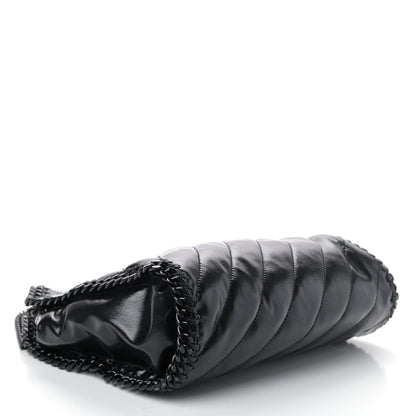 Stella McCartney Patent Eco Alter Nappa Quilted Mini Falabella Fold Over Tote Black 3 of 4