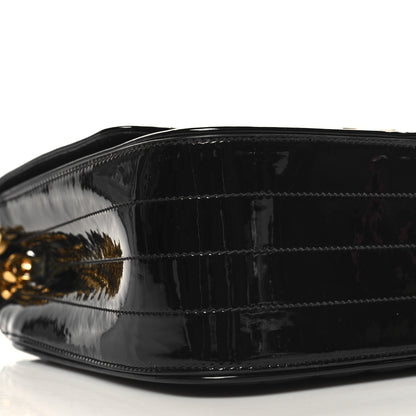 Saint Laurent Patent Matelasse Monogram Large Vicky Chain Bag Black 9 of 10