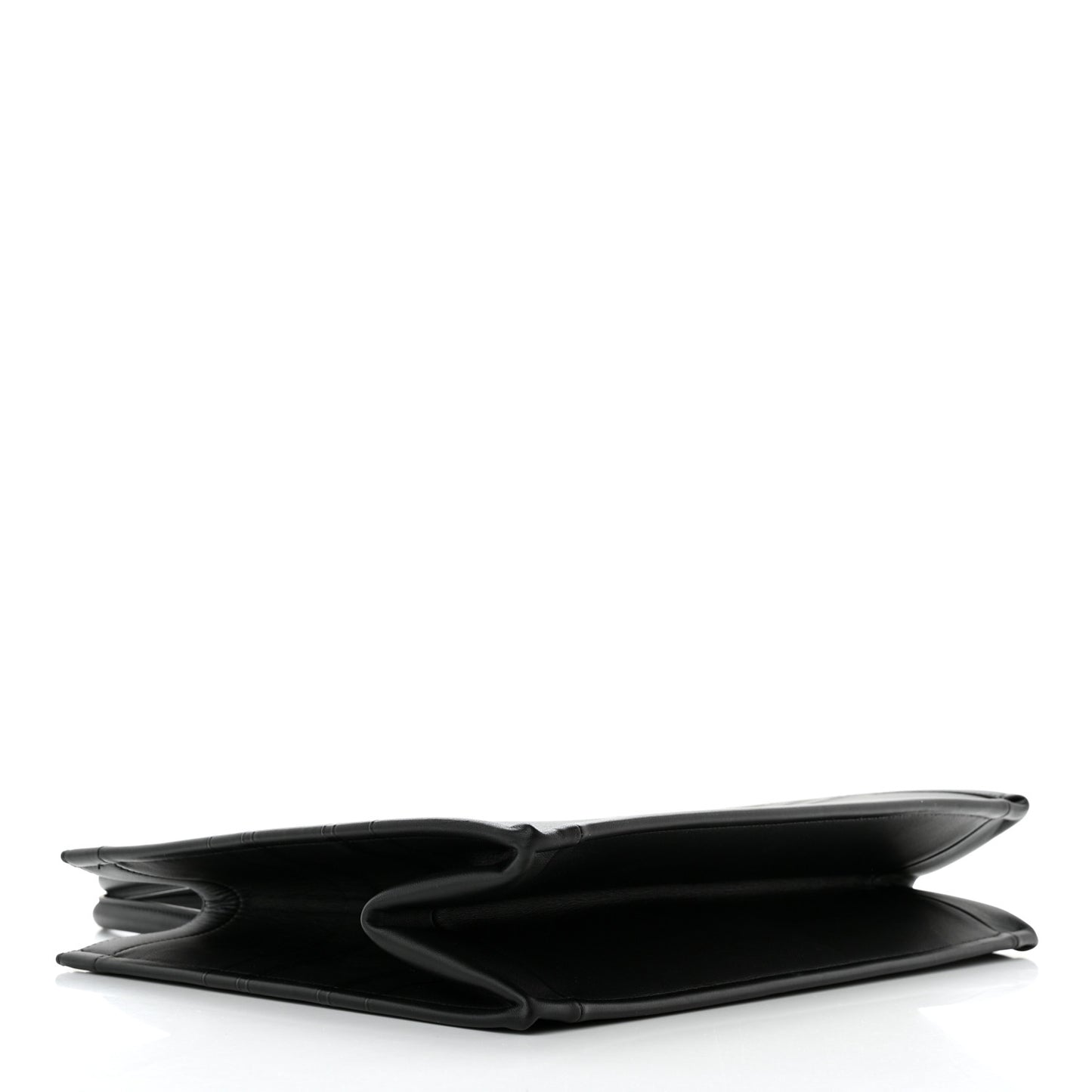 Calfskin Embossed Medium Book Tote Black