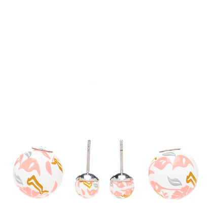 Christian Dior Printed Floral Mise En Dior Tribal Earrings Pink 3 of 4