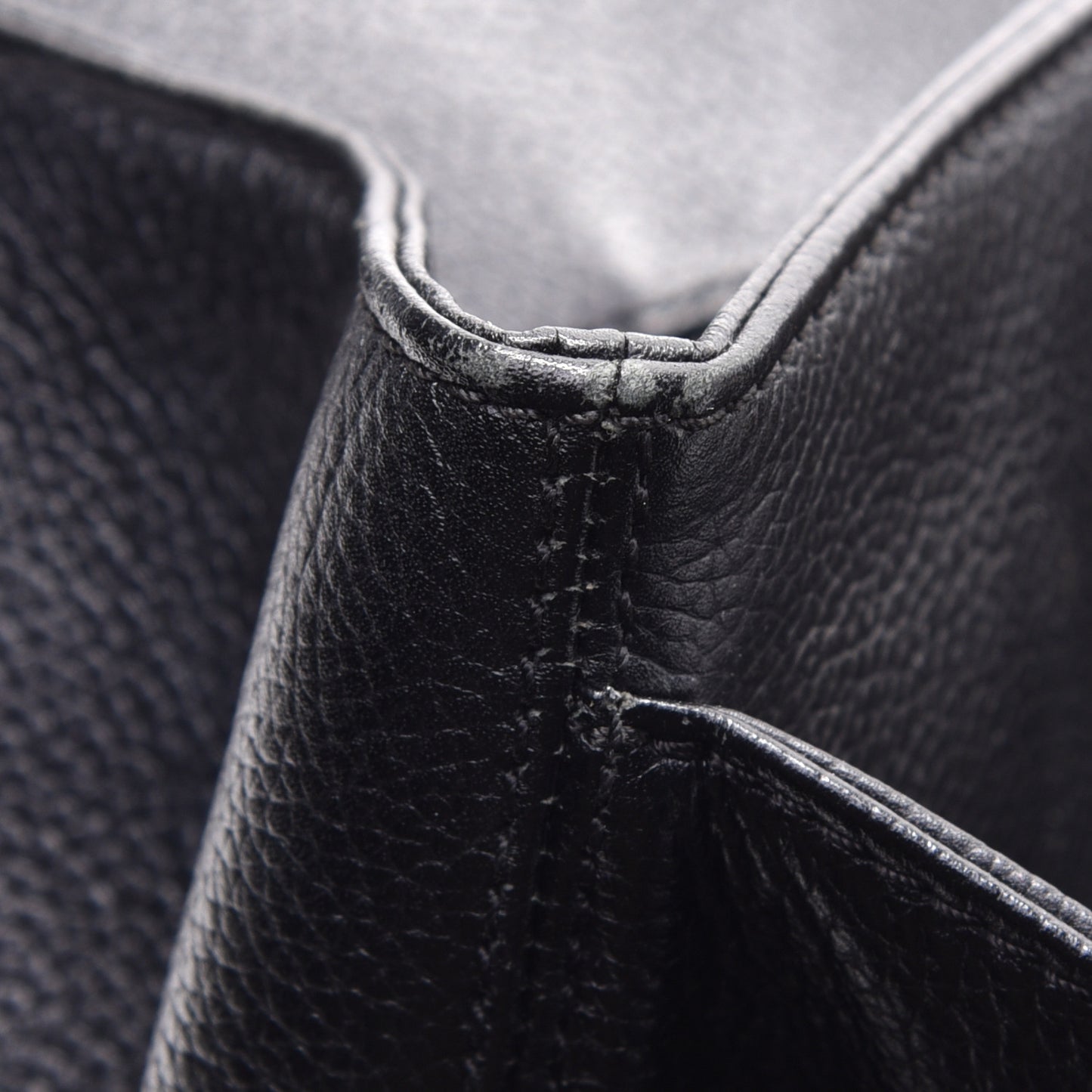 Calfskin Cerf Executive Shopper Tote Black