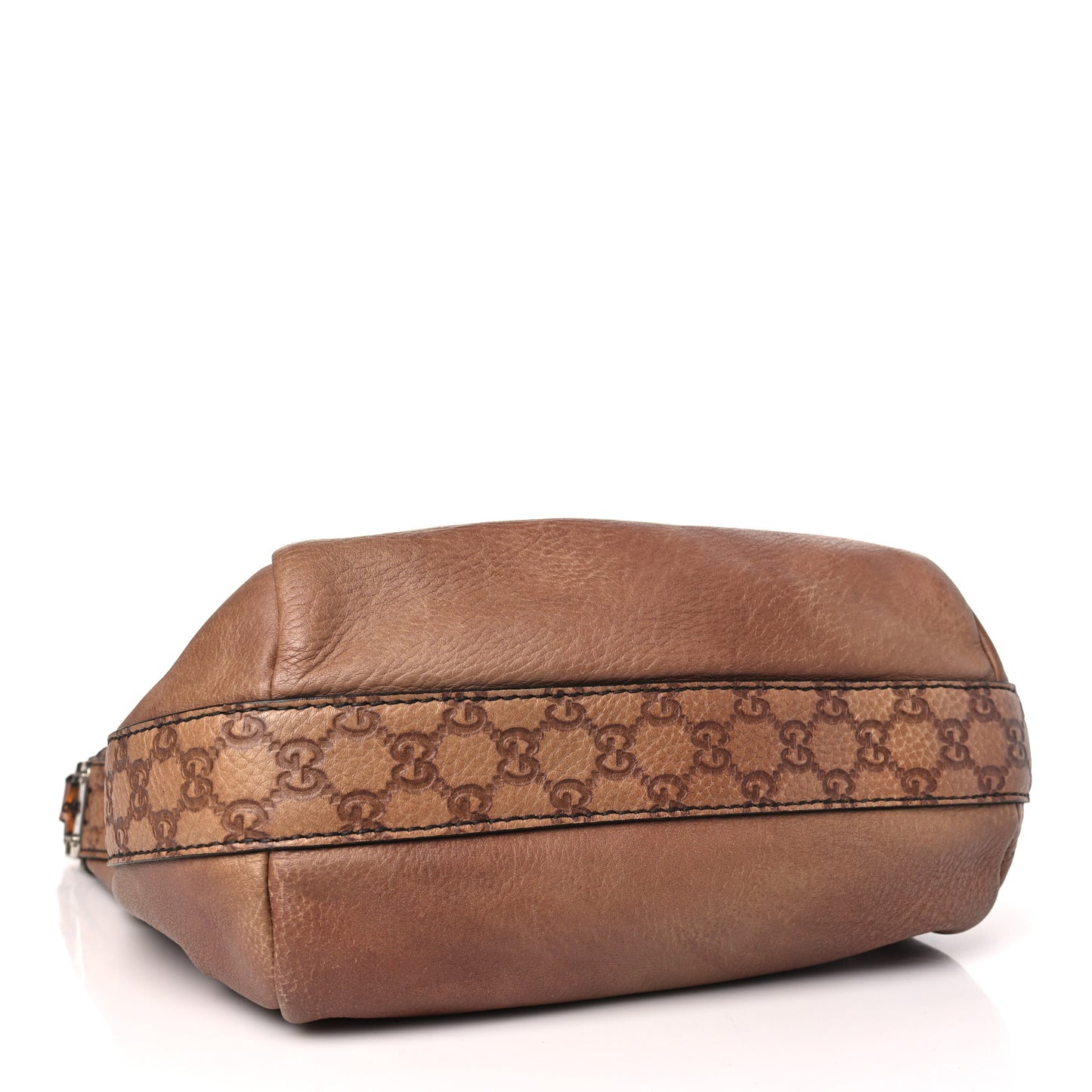 Pebbled Calfskin Guccissima Medium Bamboo Bar Hobo Light Brown