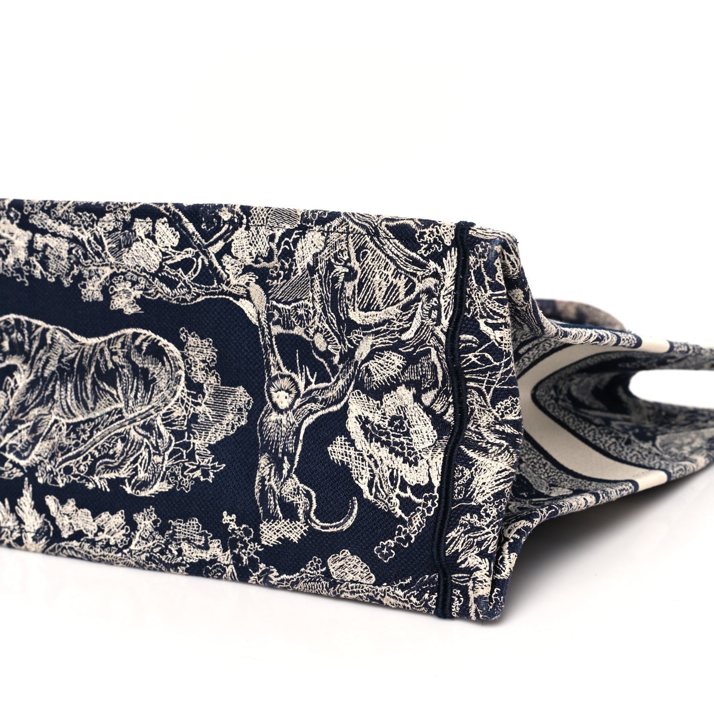 Canvas Embroidered Large Dioriviera Toile De Jouy Reverse Book Tote Blue