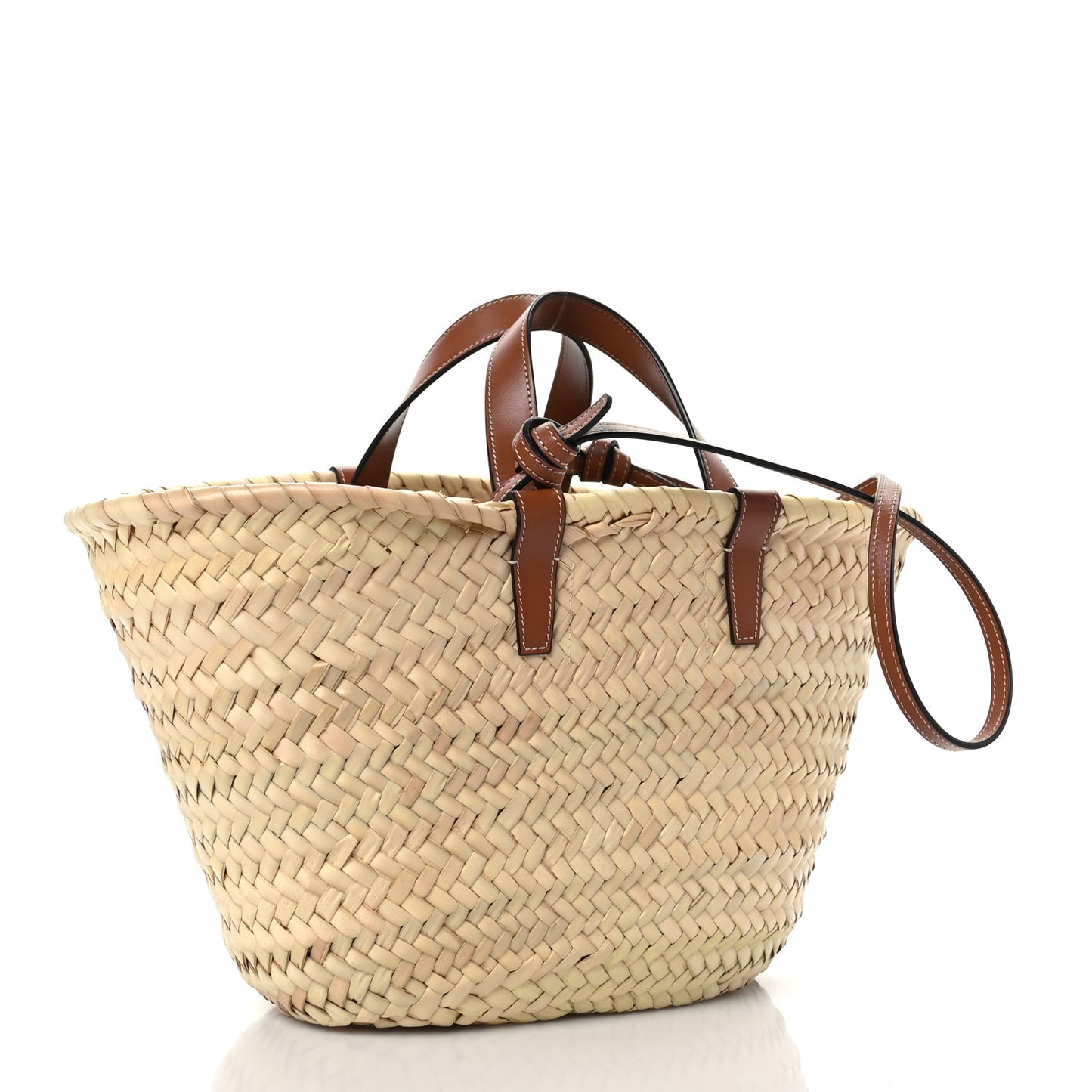 Raffia Calfskin Heart Triomphe Teen Panier Tan