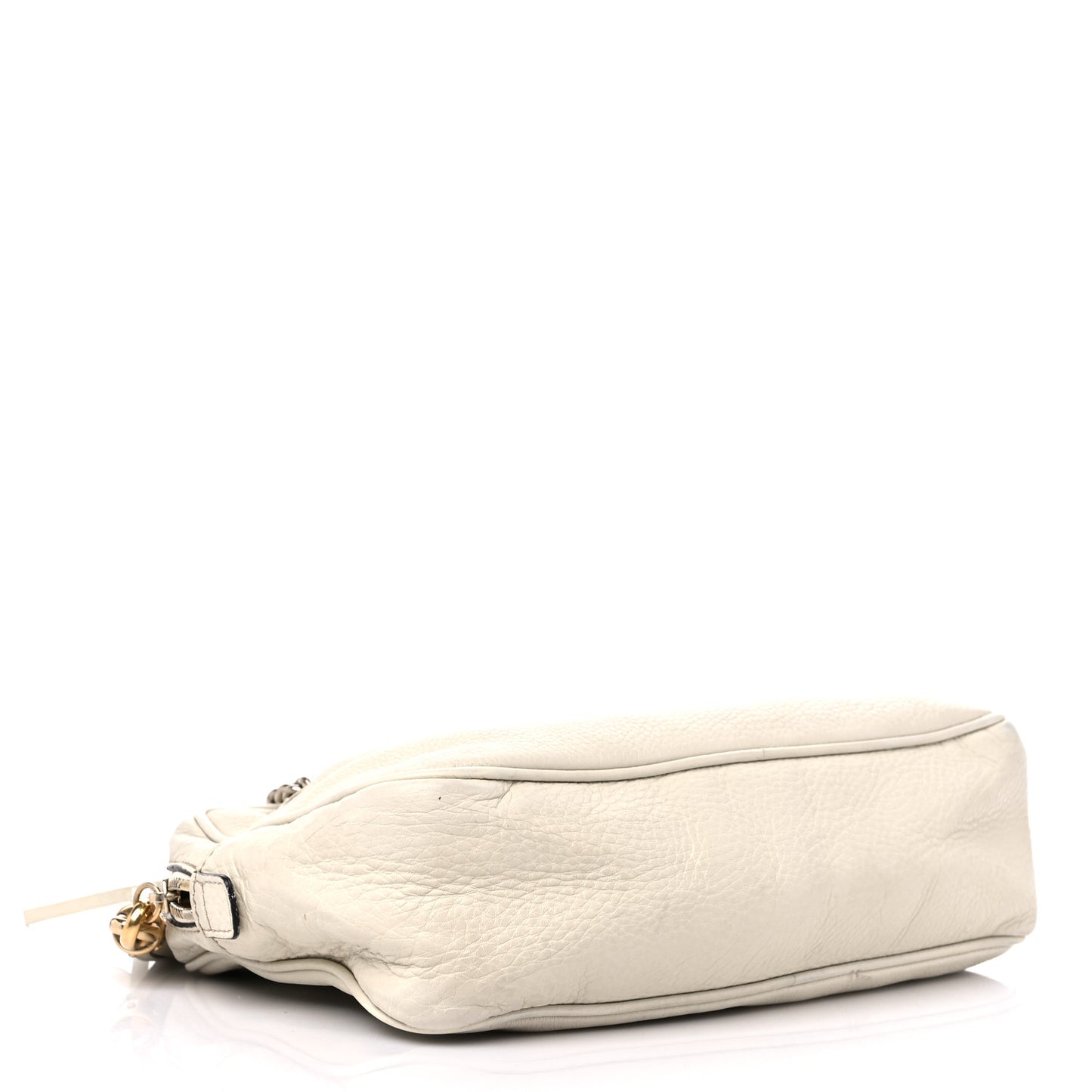 Pebbled Calfskin Small Soho Bowler Off White