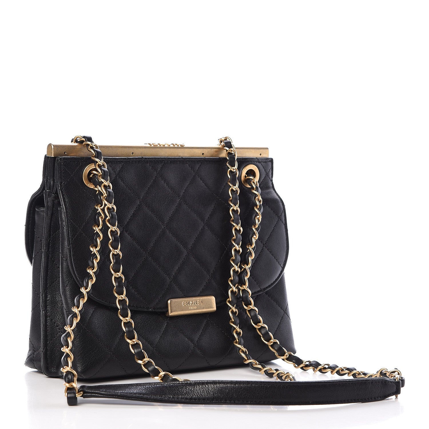 Chanel Lambskin Quilted Double Flap Black 3 of 12