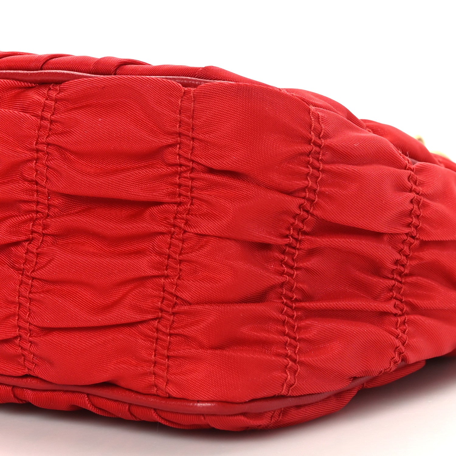 Prada Tessuto Nylon Gaufre Shoulder Bag Rosso 7 of 8